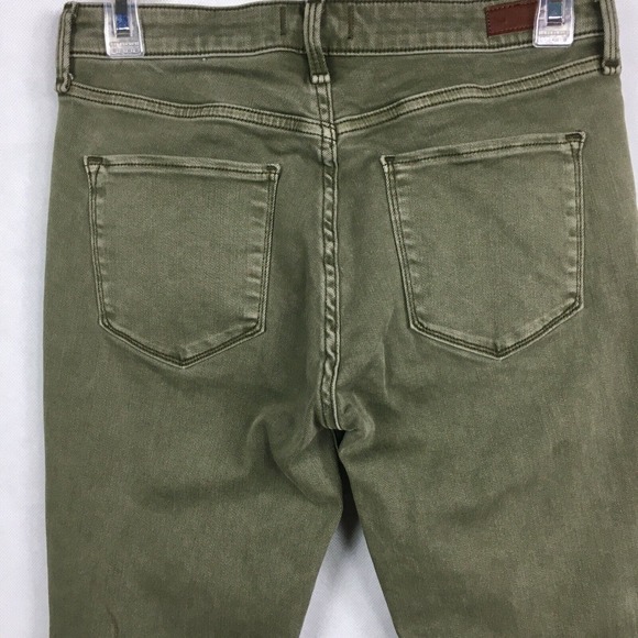 Abercrombie & Fitch Jeans Women Sz 4 Olive Green Distressed Harper Super Skinny - Picture 7 of 11